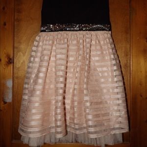 Ruby Rox Strapless Pink & Black glittered dress
